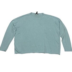 Organic Linen Organic Cotton Eileen Fisher Sz S Crewneck Sweater Light Blue